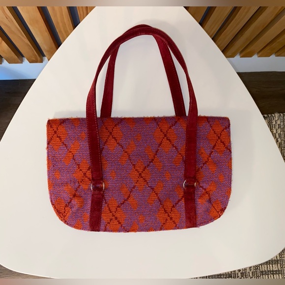 Authentic Jamin Puech crocheted handbag in orange and pink argyle - Picture 2 of 5